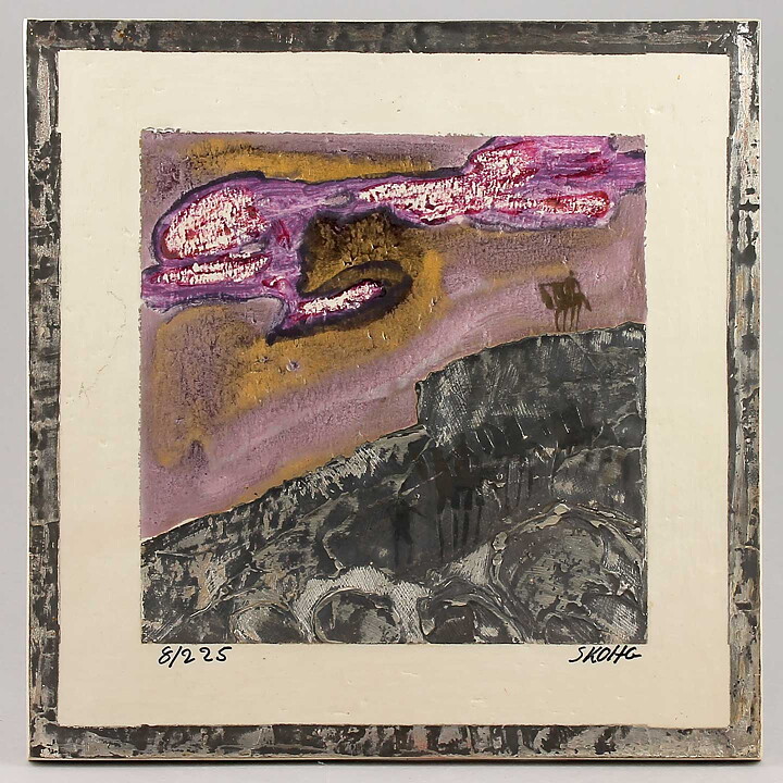 Börje Skohg (1980) Limited Silver Wall Plaque with Landscape 23 cm