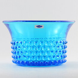 Saara Hopea (Nyppylä 1952) Turquoise Bowl with Bead Relief 15 cm (2)