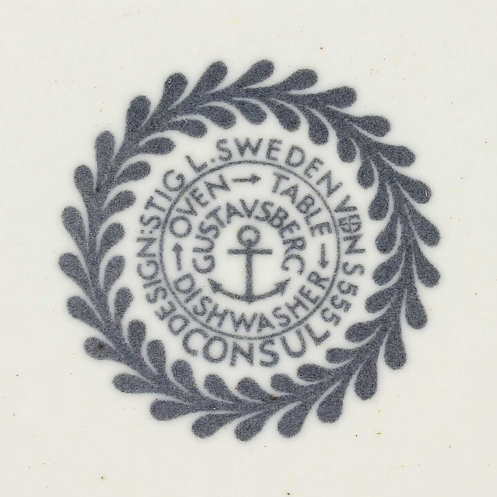 Stig Lindberg (Consul 1977) Plate with Laurel-Wreath Decor 19 cm  [Sample Images]