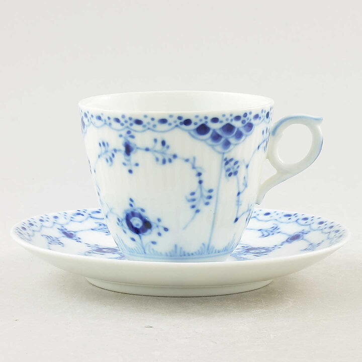 ロイヤルコペンハーゲン   ブルーフルーテッド  Blue Fluted  ハーフレース カップ&ソーサー  20世紀 #719  [サンプル画像]