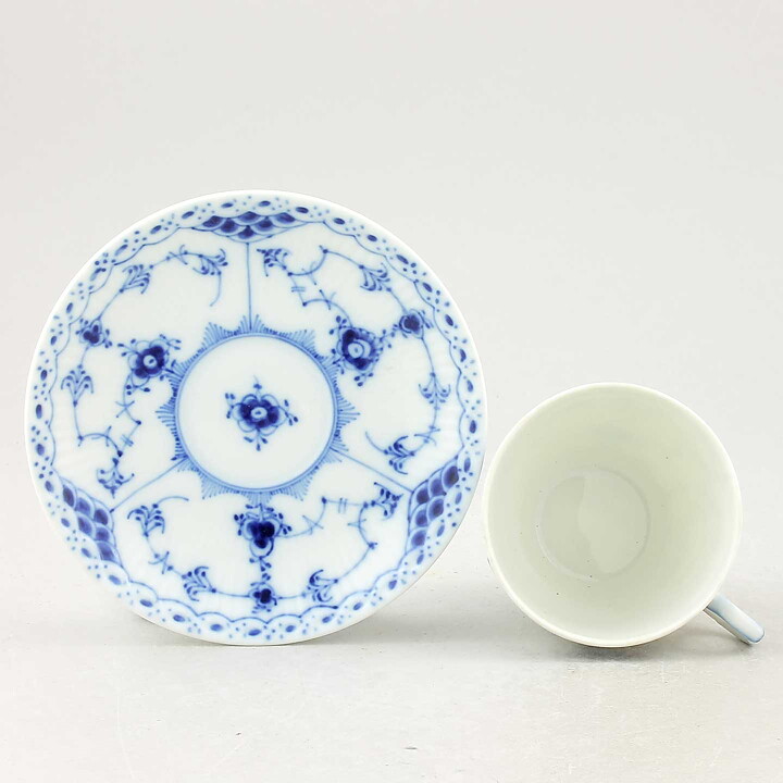 ロイヤルコペンハーゲン   ブルーフルーテッド  Blue Fluted  ハーフレース カップ&ソーサー  20世紀 #719  [サンプル画像]