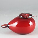 Oiva Toikka (2010) Petite Puffball (Kuukunen) Cranberry Glass Bird