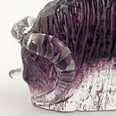 Göran Wärff (WWF 1973) Purple Glass Muskox 12/8 cm (with Certificate)  [Sample Images]