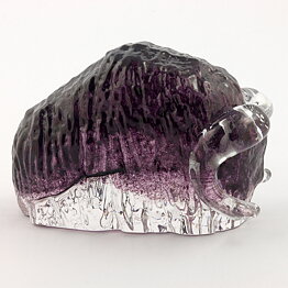 Göran Wärff (WWF 1973) Purple Glass Muskox 12/8 cm (with Certificate)  [Sample Images]