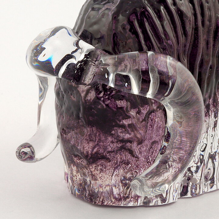 Göran Wärff (WWF 1973) Purple Glass Muskox 12/8 cm (with Certificate)  [Sample Images]