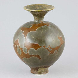 Isak Isaksson (2015) Unique Vase with Brown and Green Crystalline Glaze 13 cm
