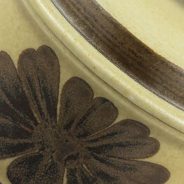 Olga Osol (Tunturi 1960) Yellow Sugar Bowl with Brown Flower Decor 11/9 cm  [Sample Images]