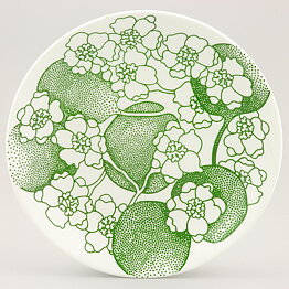 Paul Hoff (Emma 1971) Plate with Green Flower Decor 22 cm  [Sample Images]