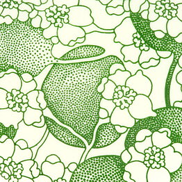 Paul Hoff (Emma 1971) Plate with Green Flower Decor 22 cm  [Sample Images]