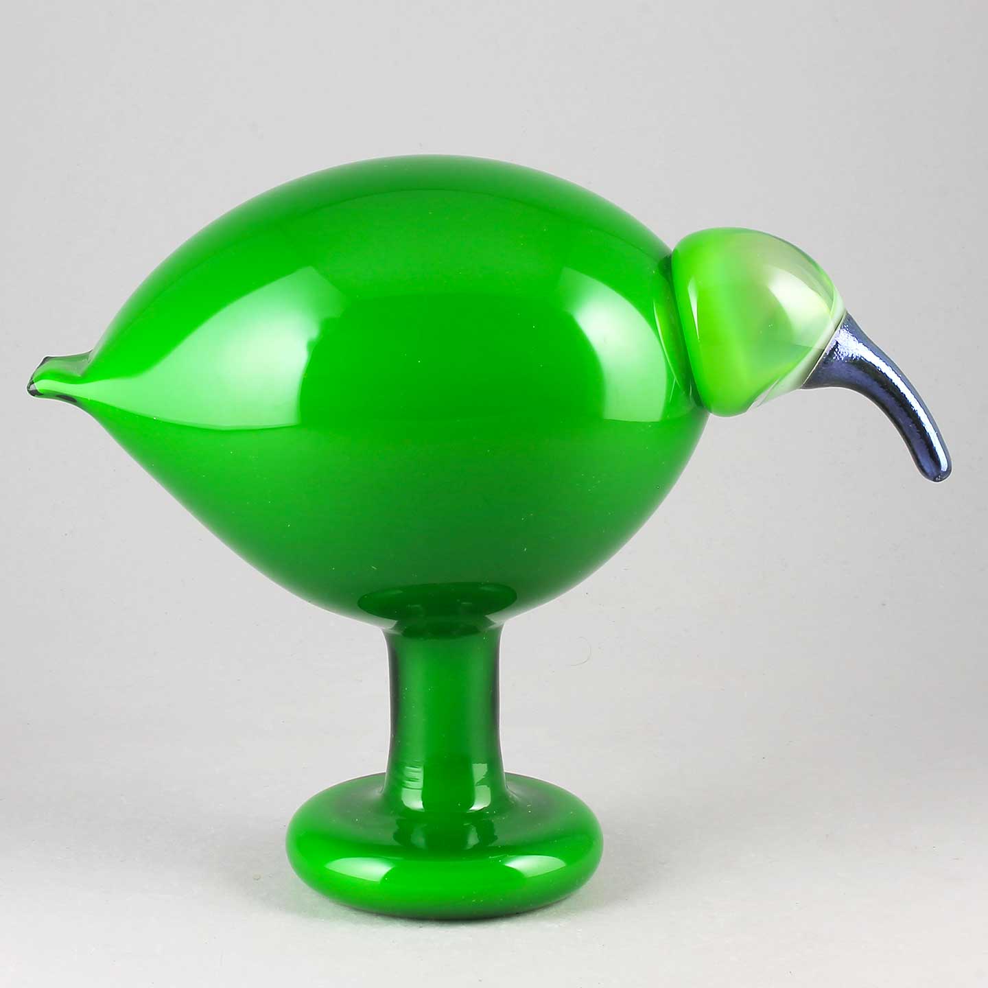 オイバ・トイッカ ガラスの鳥 Green Ibis アオアシトキ オブジェ 2010年置物