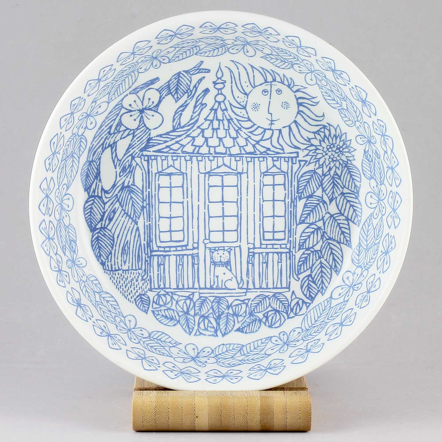 Stig Lindberg BORO プレート Stig Lindberg (Boro 1960) Deep Plate with Blue Decor 18 cm [Sample