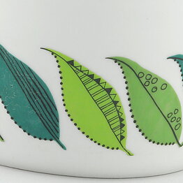 Pot with Leaves Decor from Karlskrona 26 cm (Ignis 1960s)