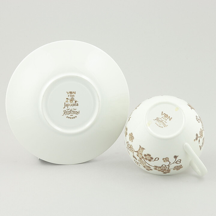 Jackie Lynd (Japonica 1977) Rounded Teacup with Brown Flower Decor 12 cm  [Sample Images]