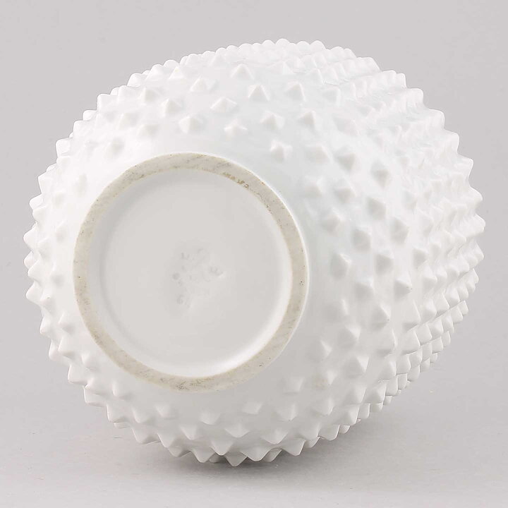 Gunnar Nylund (1951) Wide White Vase with Rivets 22 cm