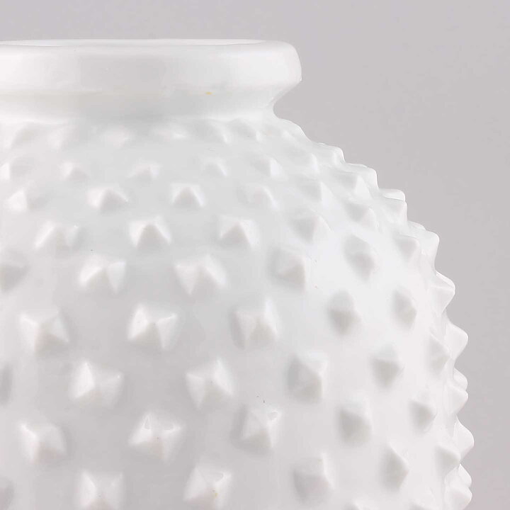 Gunnar Nylund (1951) Wide White Vase with Rivets 22 cm