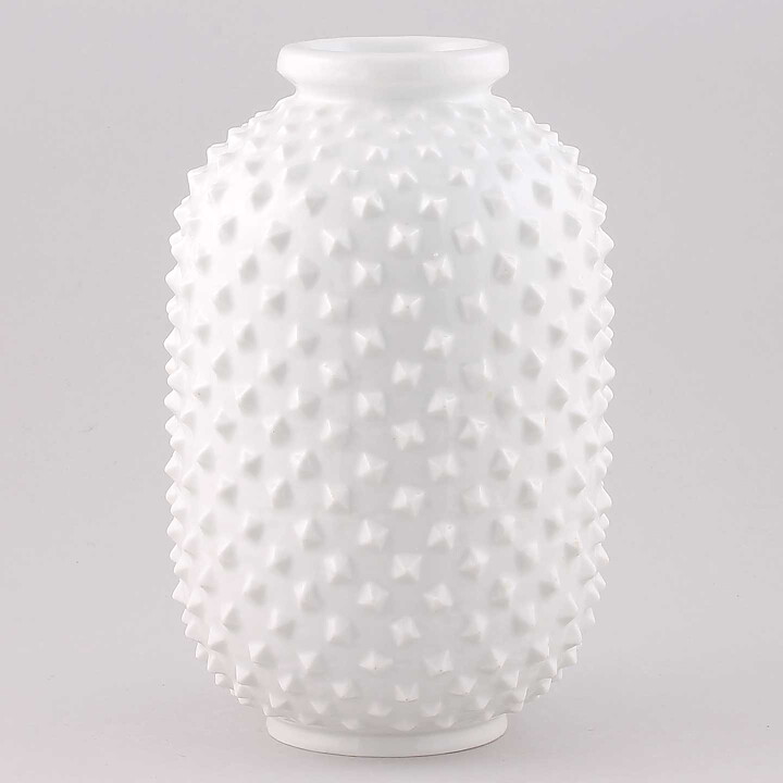Gunnar Nylund (1951) Wide White Vase with Rivets 22 cm