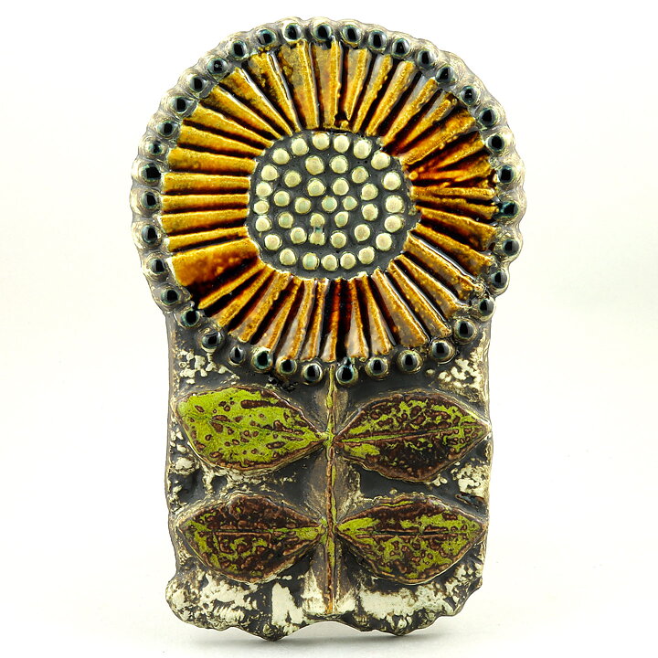 Lisa Larson (1963) Spectacular Sunflower Wall Plaque 28 cm (2)