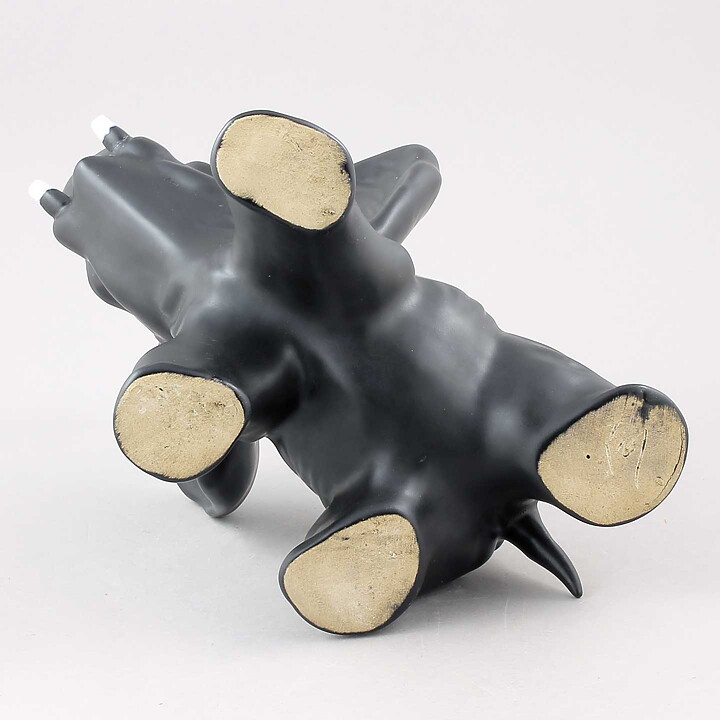 Folke and Elsa Jernberg (1960s) Black Joyous Elephant 23 cm