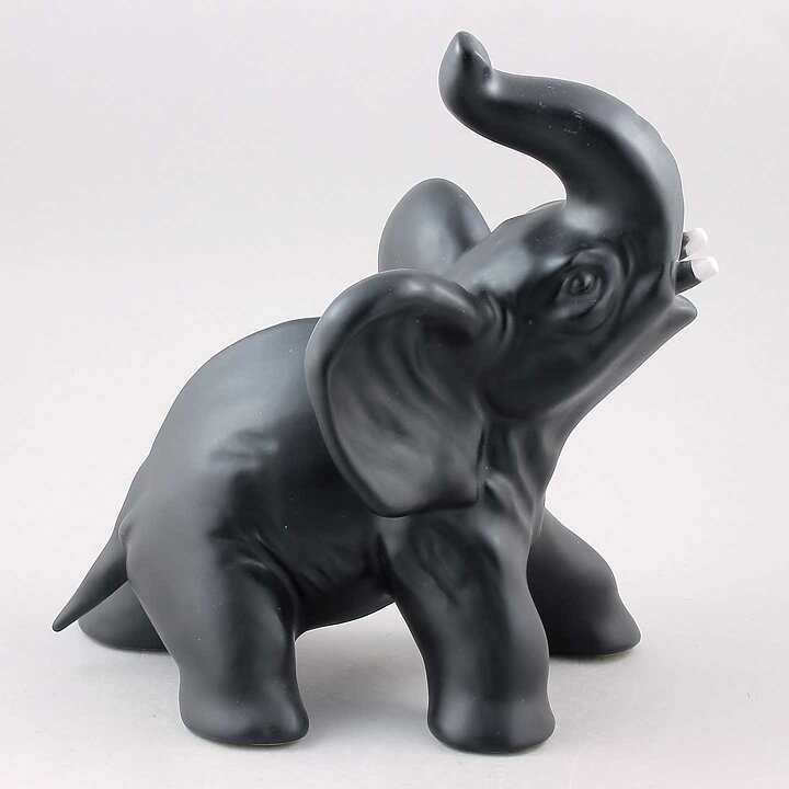 Folke and Elsa Jernberg (1960s) Black Joyous Elephant 23 cm