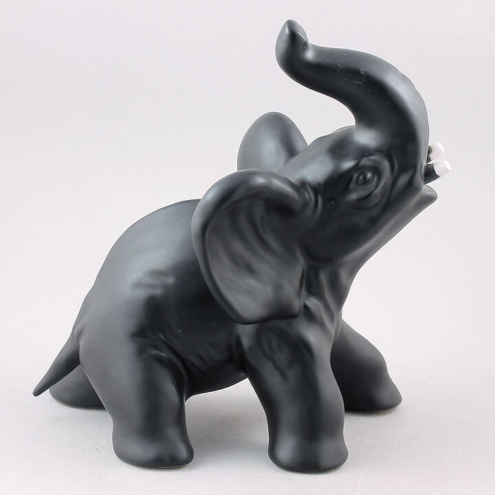 Folke and Elsa Jernberg (1960s) Black Joyous Elephant 23 cm