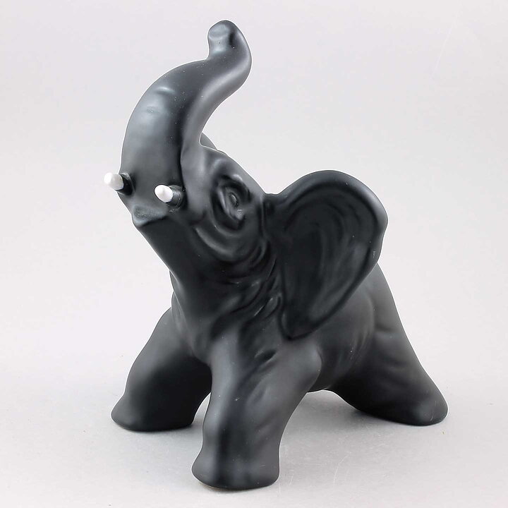 Folke and Elsa Jernberg (1960s) Black Joyous Elephant 23 cm