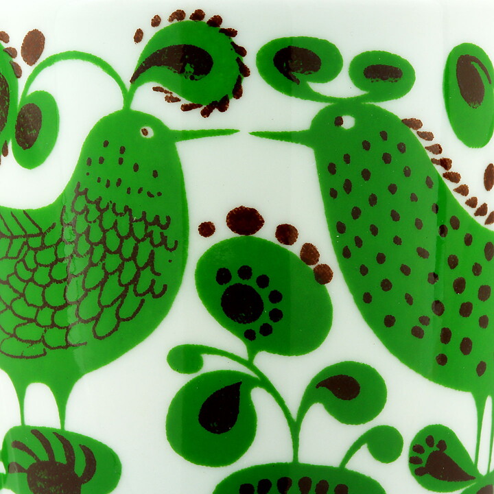 Stig Lindberg (Turtur 1972) Coffee Cup with Green Bird Decor 9 cm   [Sample Images]