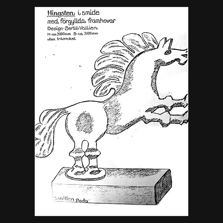 Bertil Vallien (1970s) Wrought Iron Horse 35 cm