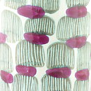 Mari Simmulson (Djungel 1953) Oval Vase with Green/Cerise Decor 20 cm