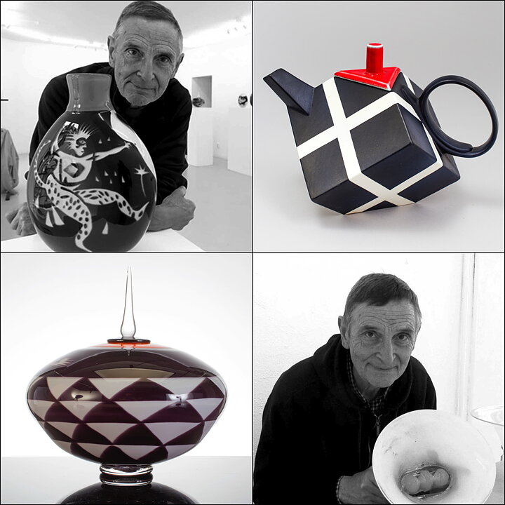Rolf Sinnemark (Cube 1986) Black/White Teapot with Abstract Decor 26 cm