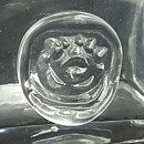 Erik Höglund (1950s) Clear Bottle with Stamped Flower Motif 8 cm (2)