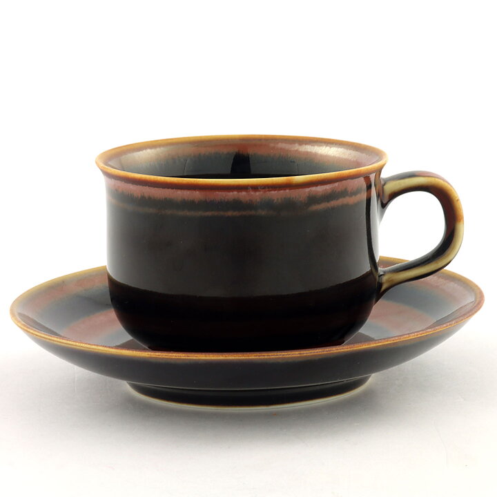 カールハリー・スタルハーネ  Vikingシリーズ  天目釉のコーヒーカップソーサー  13cm  1968年  [サンプル画像]  [送料無料]