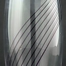 Vicke Lindstrand (1950s) Streamlined Vase with Purple Threads Decor 18 cm