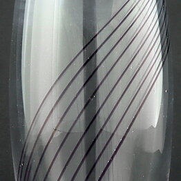Vicke Lindstrand (1950s) Streamlined Vase with Purple Threads Decor 18 cm