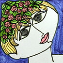 Mari Simmulson (1964) Rectangular Wall Plaque Rosa 30 cm