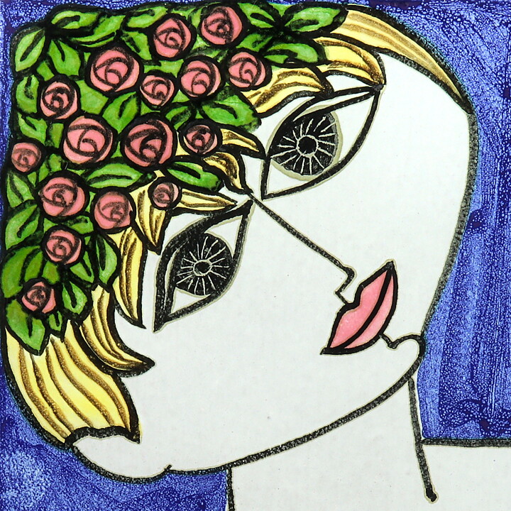 マリ・シムルソン  陶板  Rosa（ローザ） 30cm  1964年