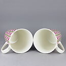 Stig Lindberg (2010) Two Mugs with Pink/Green Decor <with Box>  [Sample Images]