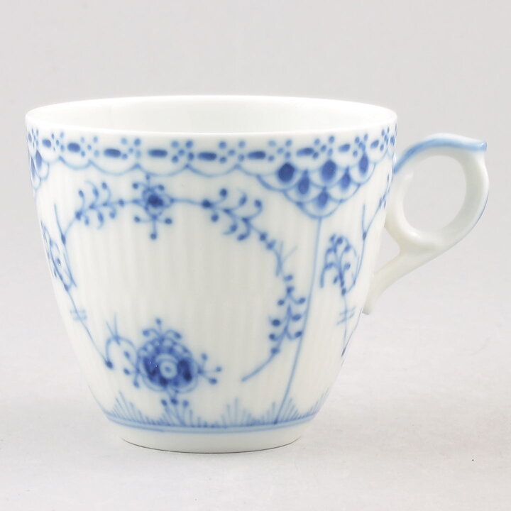 Royal Copenhagen (Blue Fluted 20th Century) Half Lace Coffee Cup #719 (2)