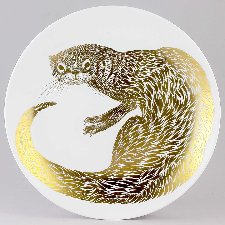 ポール・ホフ  絶滅危惧種シリーズ  カワウソ  コレクターズプレート  1977年 25cm