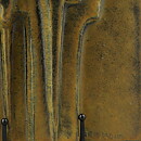 Åke Holm (1970s) Brown Wall Plaque with Abstract Decor 37 cm