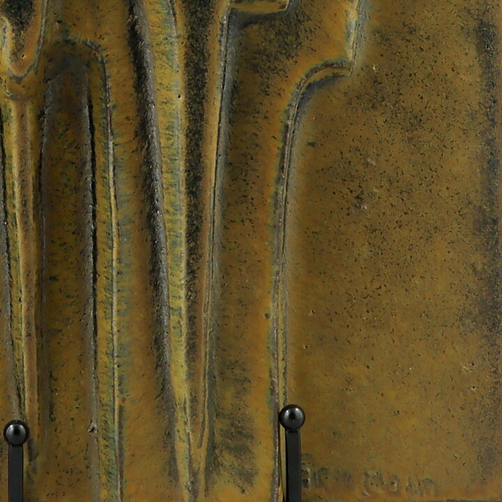 オーケ・ホルム  抽象的な装飾の茶色い陶板  37cm  1970年代 