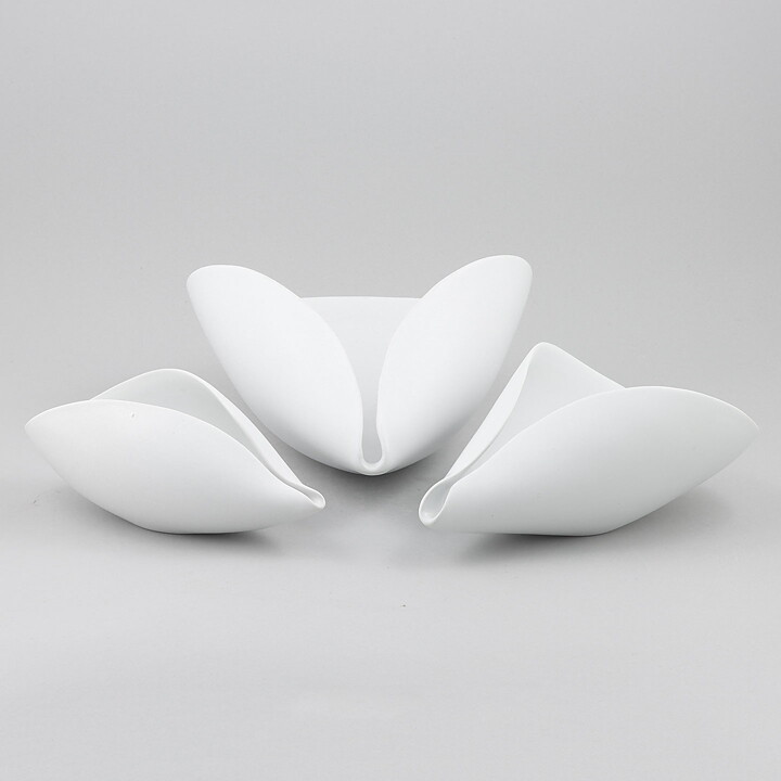 スティグ・リンドべリ Vecklaシリーズ  曲線美の白いボウル Bowl 1950年 21 cm