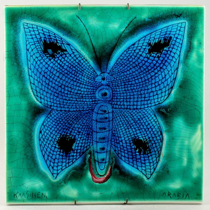 Taisto Kaasinen (Arabia 1960s) Unique Butterfly Wall Plaque 28 cm