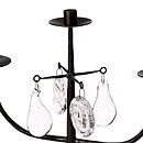 Erik Höglund (1960s) Wrought Iron Candleholder with 3 Arms and 4 Clear Glass Medallions 46 cm SH8