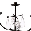 Erik Höglund (1960s) Wrought Iron Candleholder with 3 Arms and 4 Clear Glass Medallions 46 cm SH8