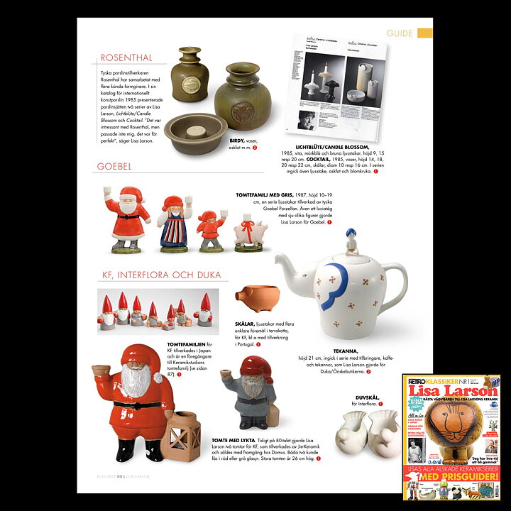 Lisa Larson (Jie 1980s) Jolly Red Santa 26 cm