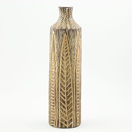 Mari Simmulson (Nigeria 1957) Cylinder Vase with Leaf Decor  25 cm