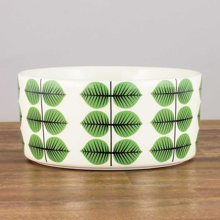 Stig Lindberg (Berså 2000s) Round Bowl with green Leaf Decor 13 cm