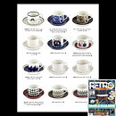 Christina Campbell (Pi 1968) Coffee Cup with Blue Decor 10 cm  [Sample Images]