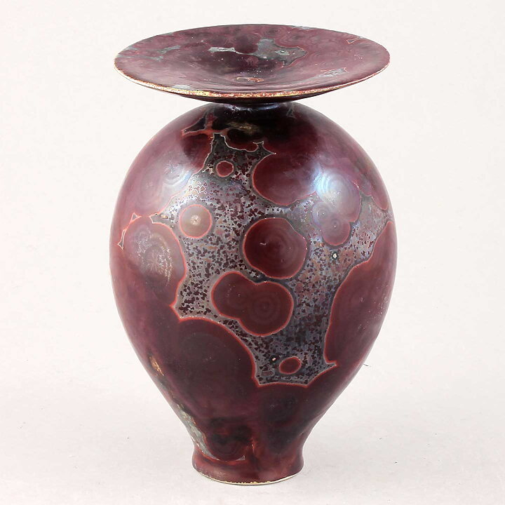 イサク・イサクソン  一点もの！  レッドの花瓶  2020年  (14.5cm)