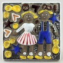 Taisto Kaasinen (Sagoland 1959) Miniature Wall Plaque with Hans & Greta Motif 11 cm